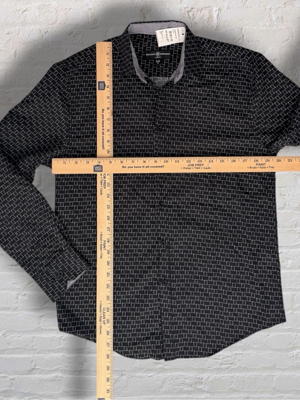 Society of Threads Slim Fit Dress Shirt Small NWT Black Geometric Nordstrom - Picture 8 of 8